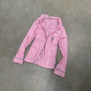 Victoria's Secret Pink and White Striped Shirt